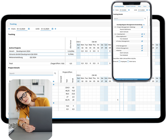 Bild Ressourcenmanagement Software und Projektleiterin