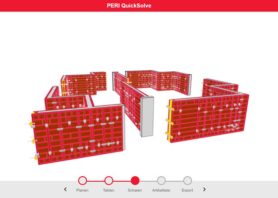 Planung einer Betonschalung im Online Planer